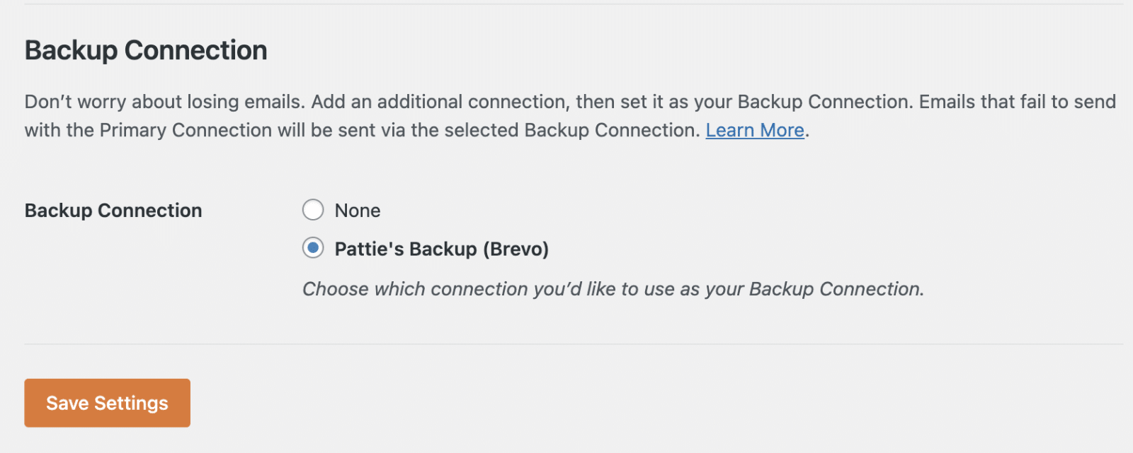 Setting a WP Mail SMTP backup connection