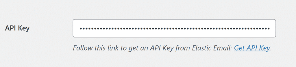 Enter API Key Elastic Email