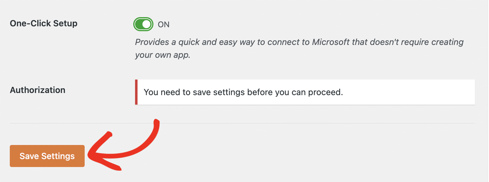 Save Settings button