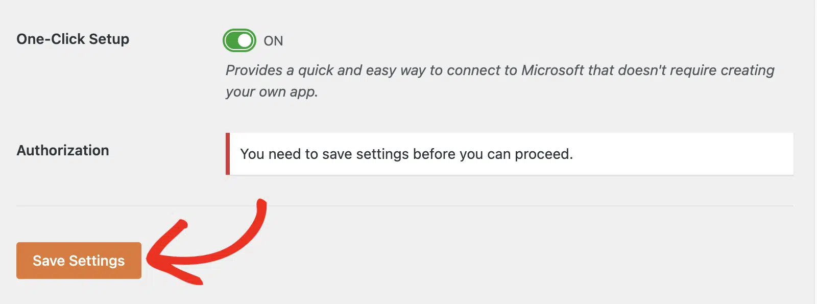 save-settings-gmail-mailer-one-click-setup - WP Mail SMTP Save Settings button