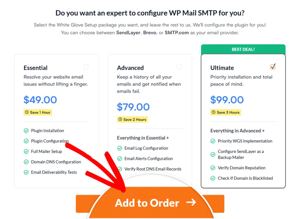 select-wgs - WP Mail SMTP select white glove setup