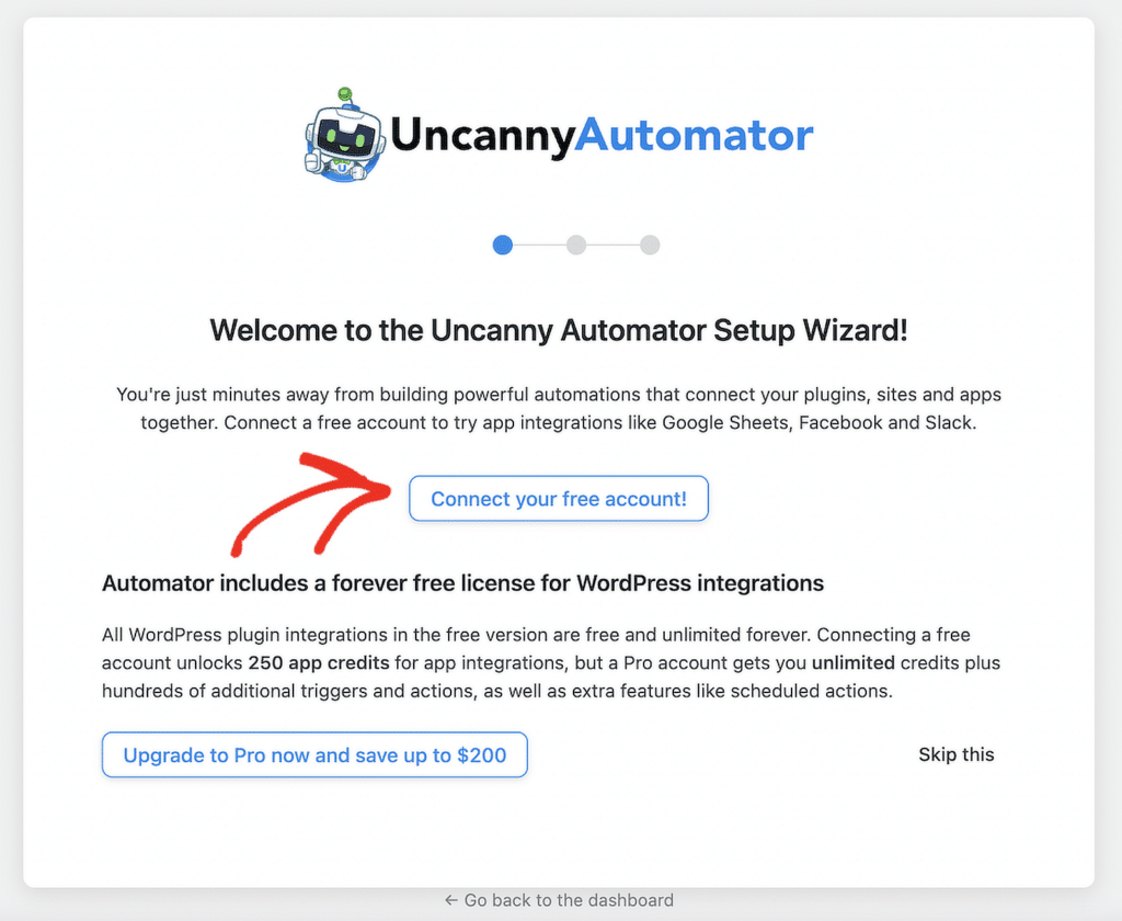 connect your free account uncanny automator