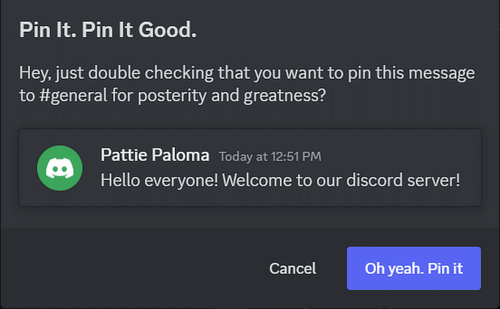 discord pin messages