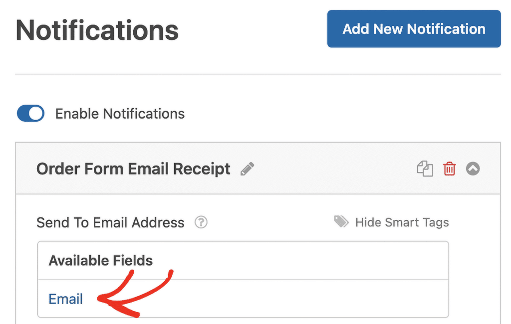 email receipt notification