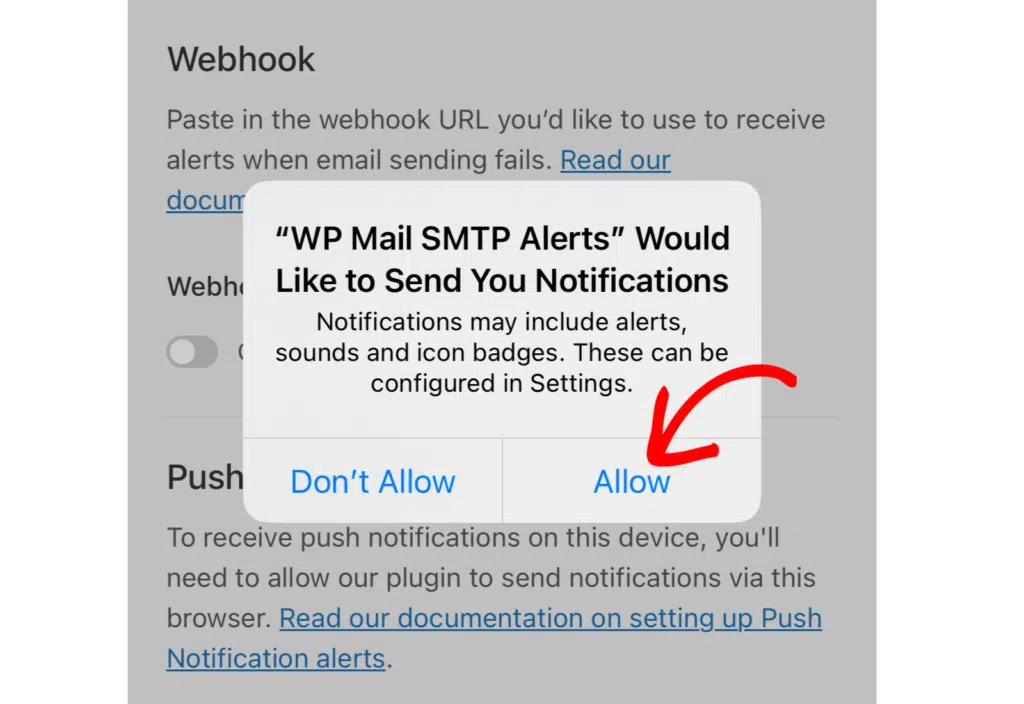 allow notifications iphone