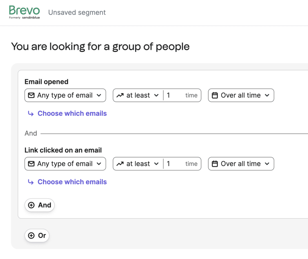 brevo list segmentation