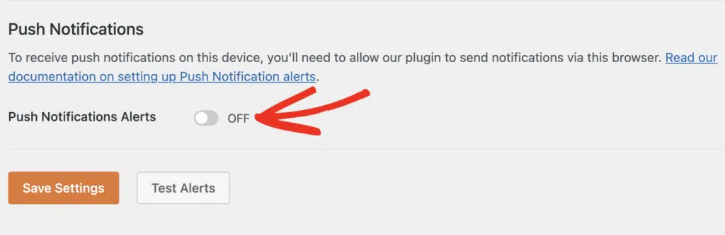 abilita avvisi di notifica push