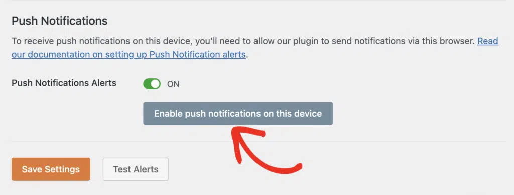 Abilita notifiche push