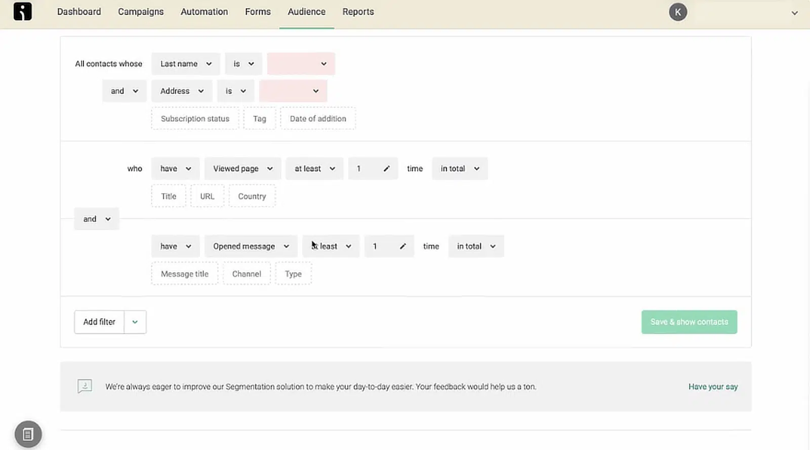 Segmentazione email Omnisend - WP Mail SMTP Segmentazione email Omnisend