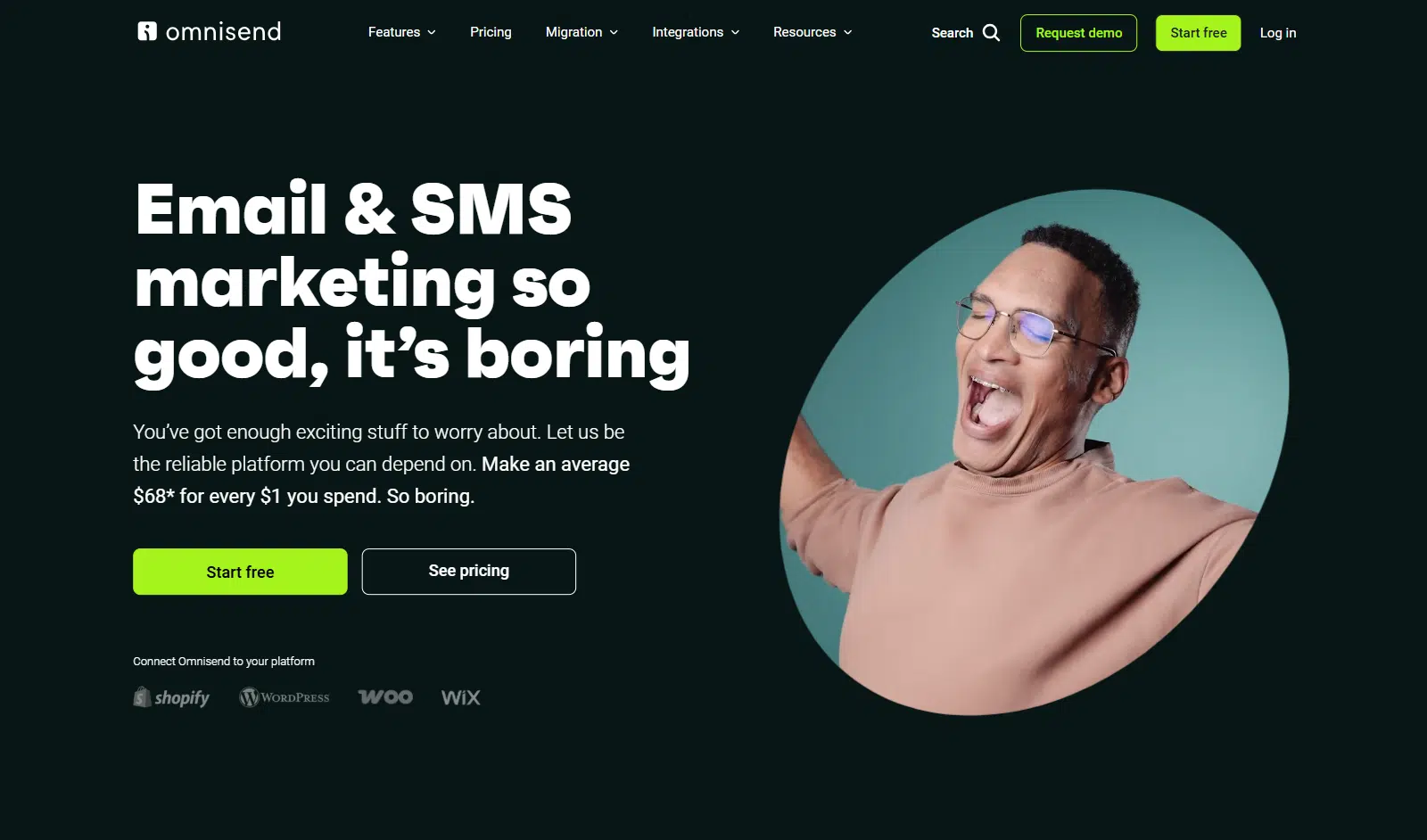 Homepage di Omnisend - WP Mail SMTP Homepage di Omnisend