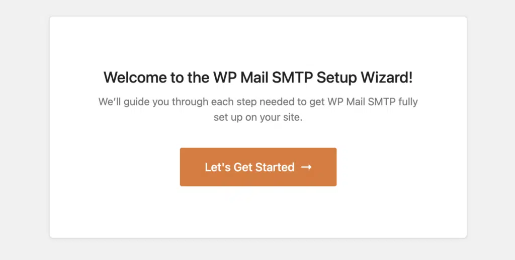 WPformsがメールを送信しない問題を修正するためにWP Mail SMTPセットアップウィザードを開始する
