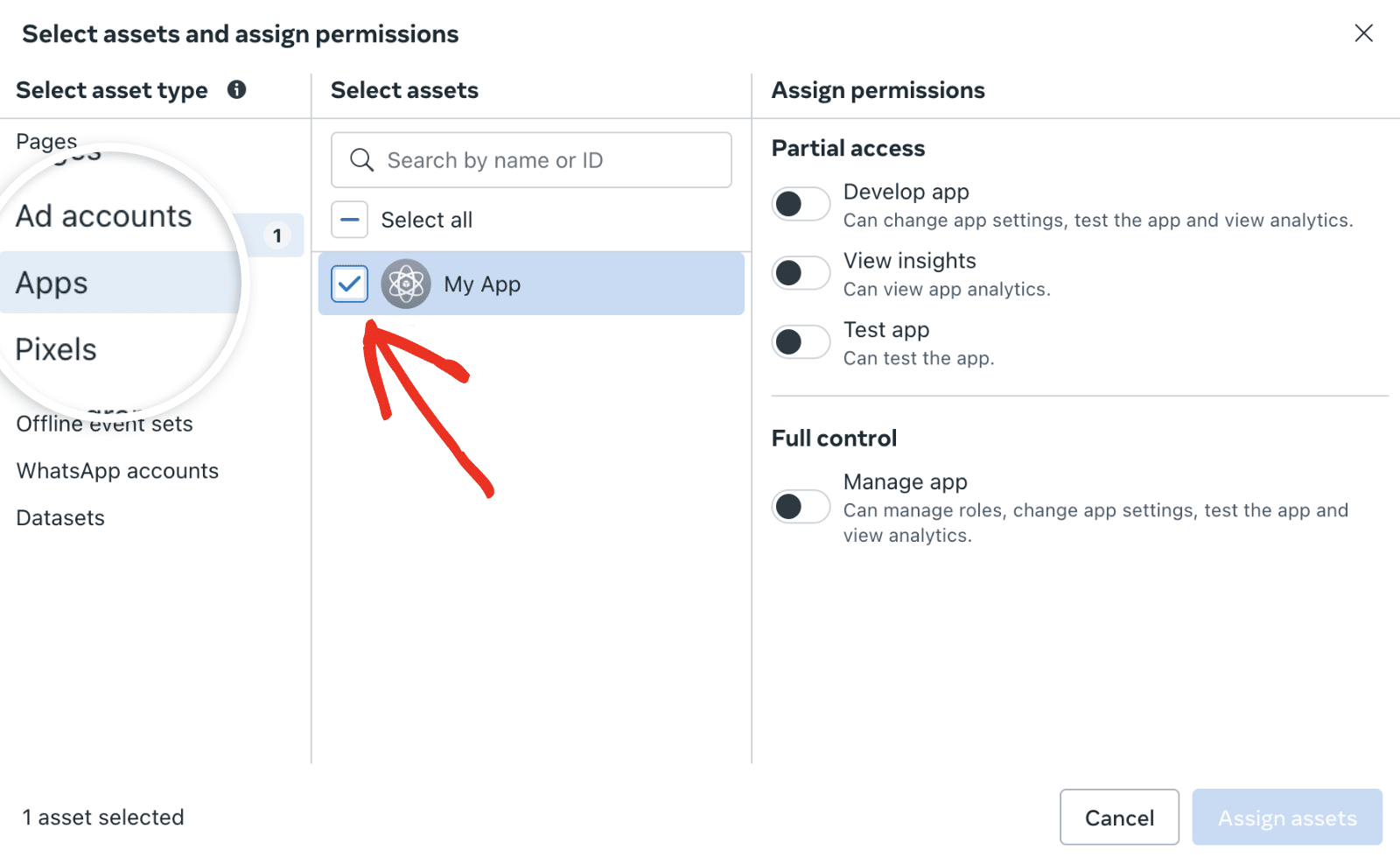 Select Meta app