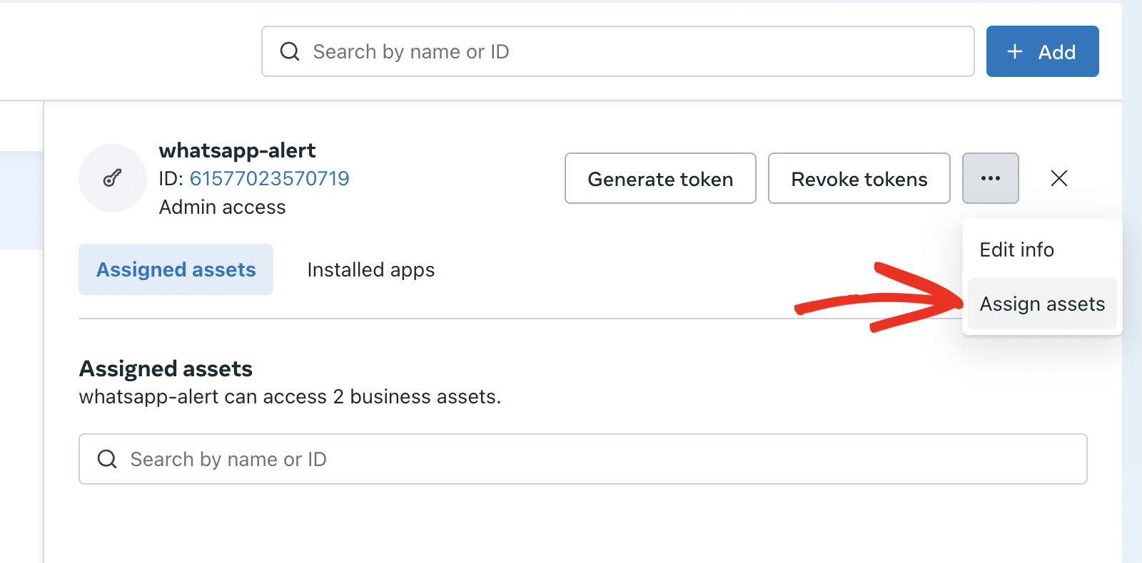 Assign assets