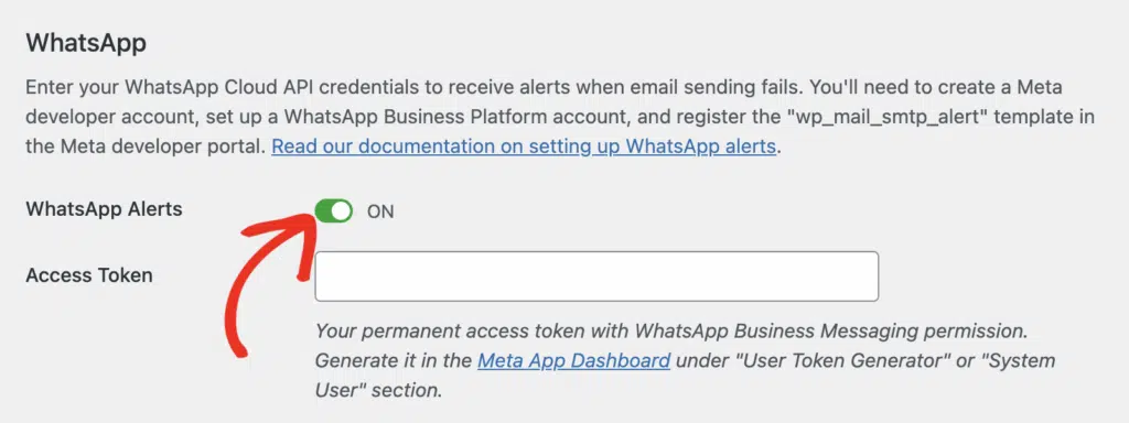 Enable WhatsApp Alerts