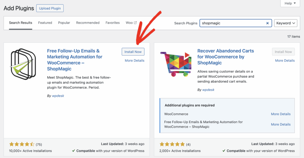 Install ShopMagic Plugin - WP Mail SMTP Installer le plugin ShopMagic