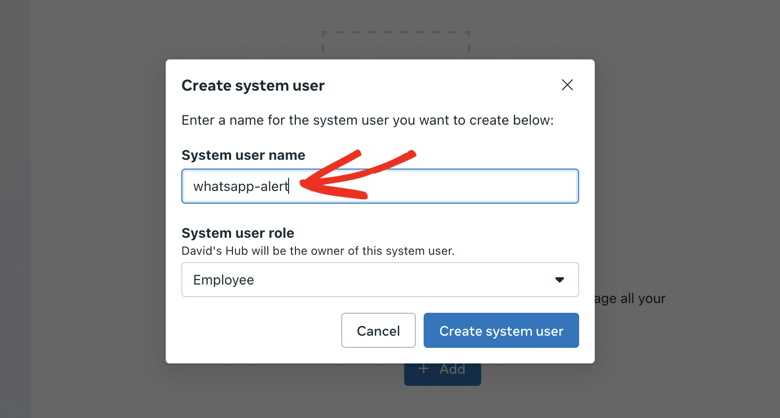 System user name