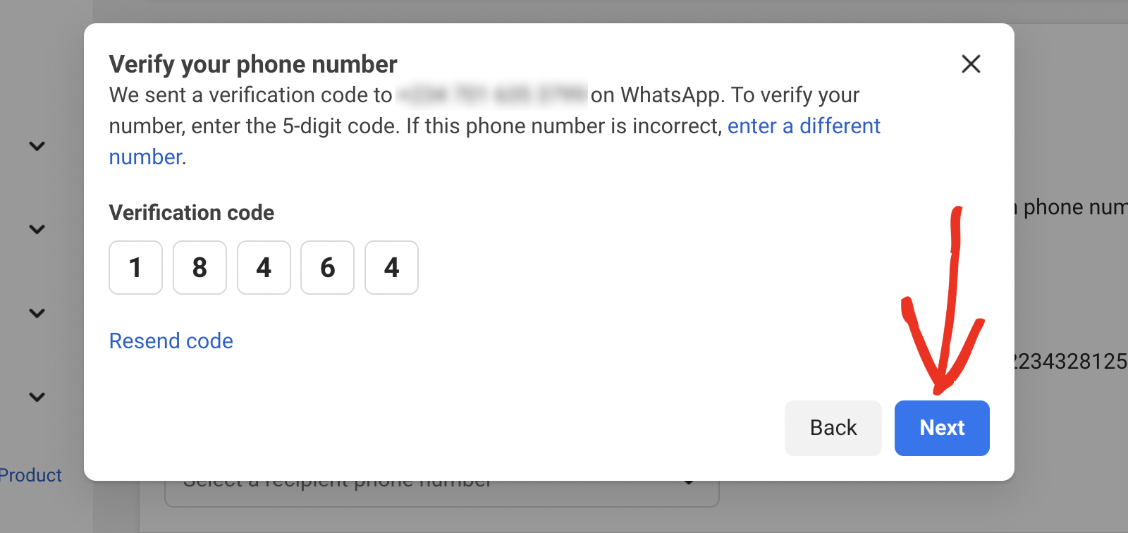 Verify recipient number