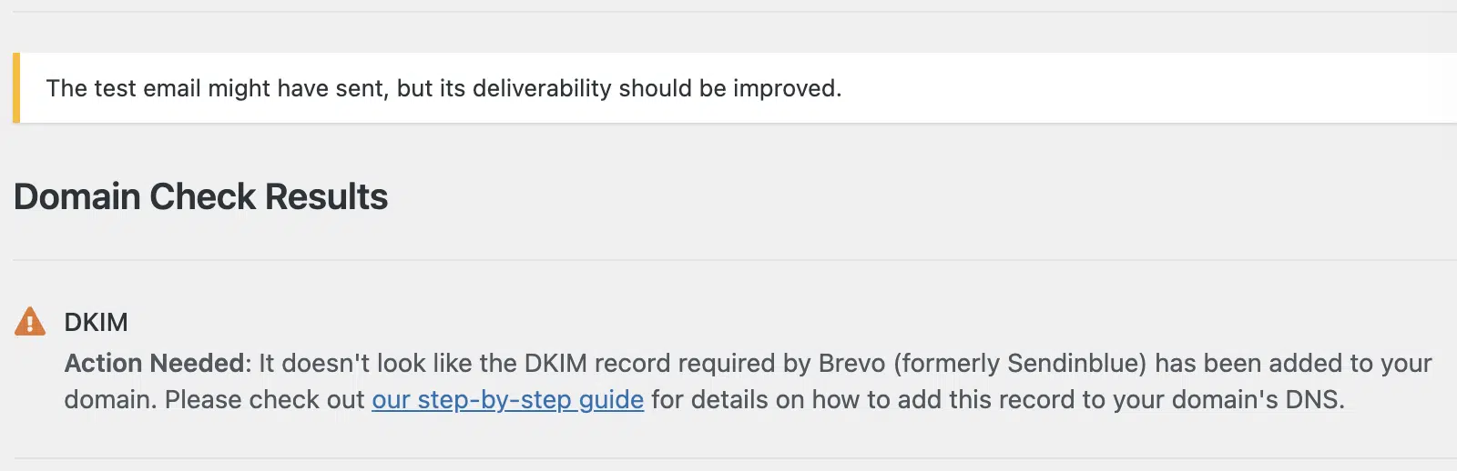 WP Mail SMTPでのDKIMレコードの警告