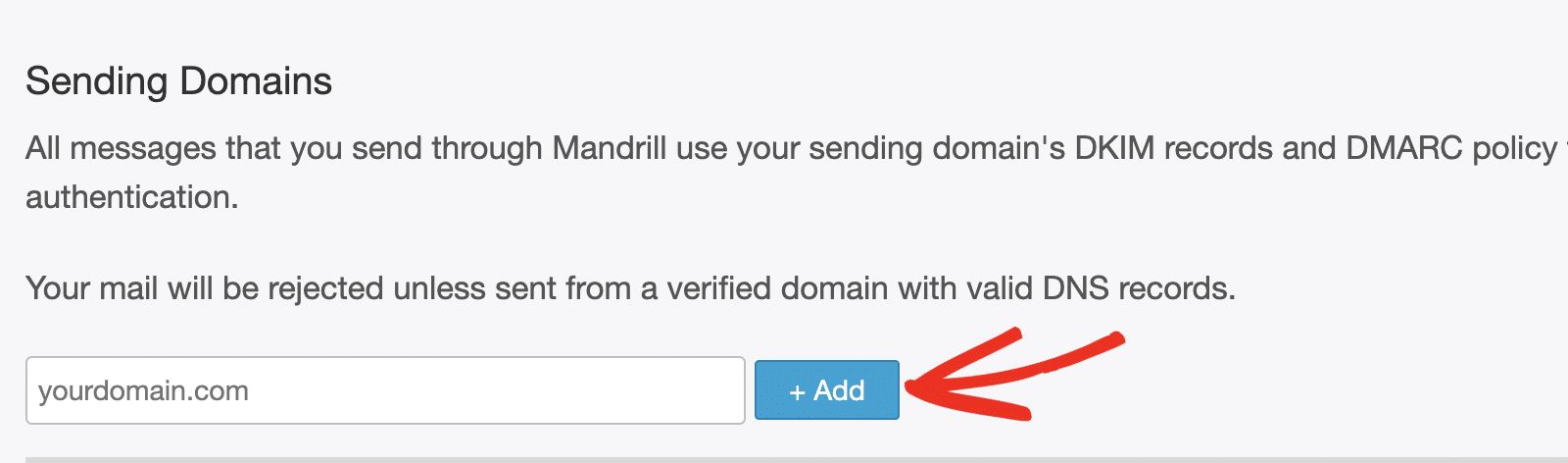 Adicionar domínio em Mandrill