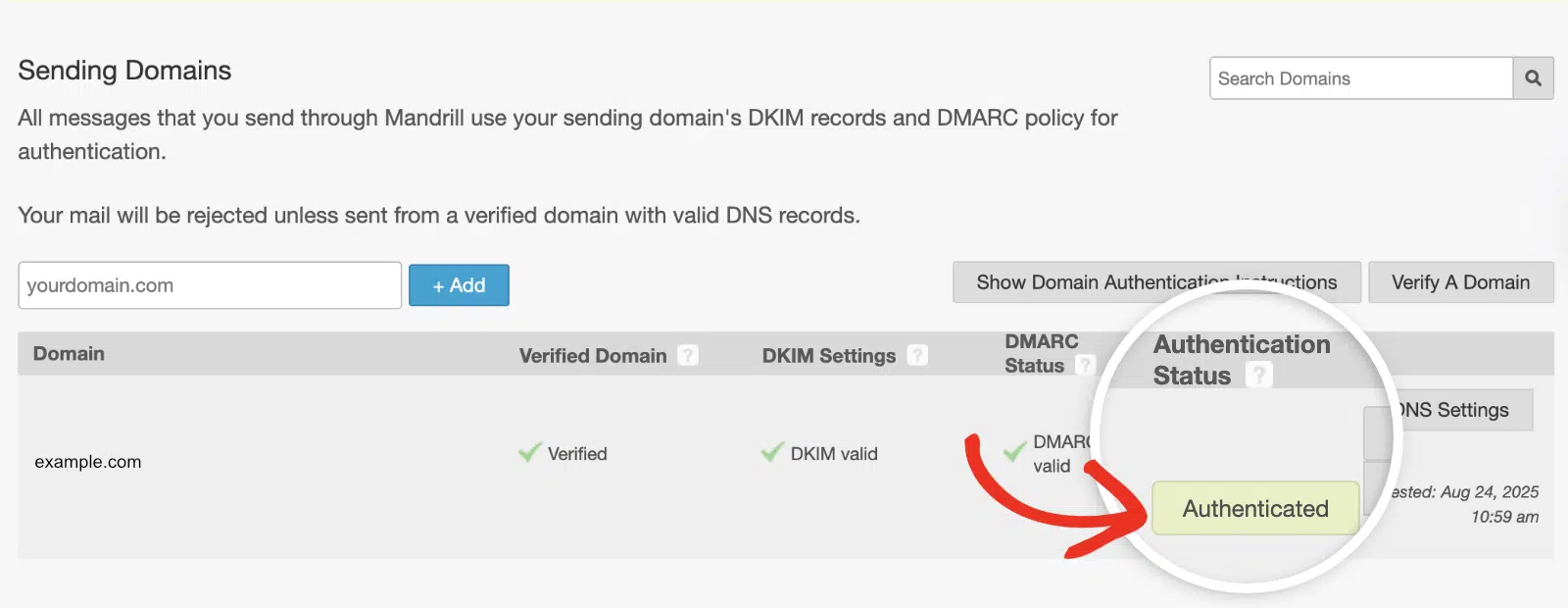 Authenticated status