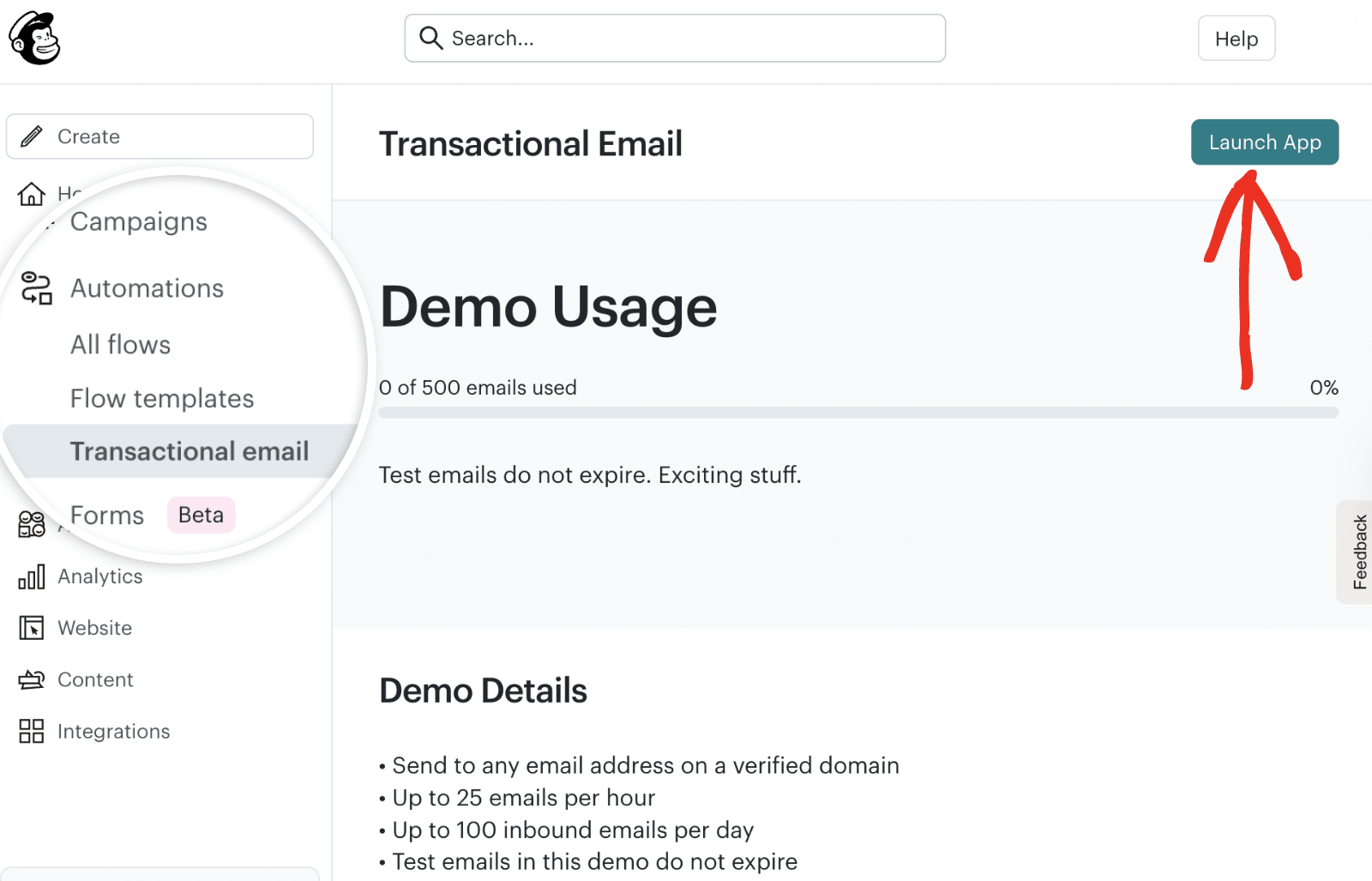 Plataforma de e-mail transacional Mailchimp