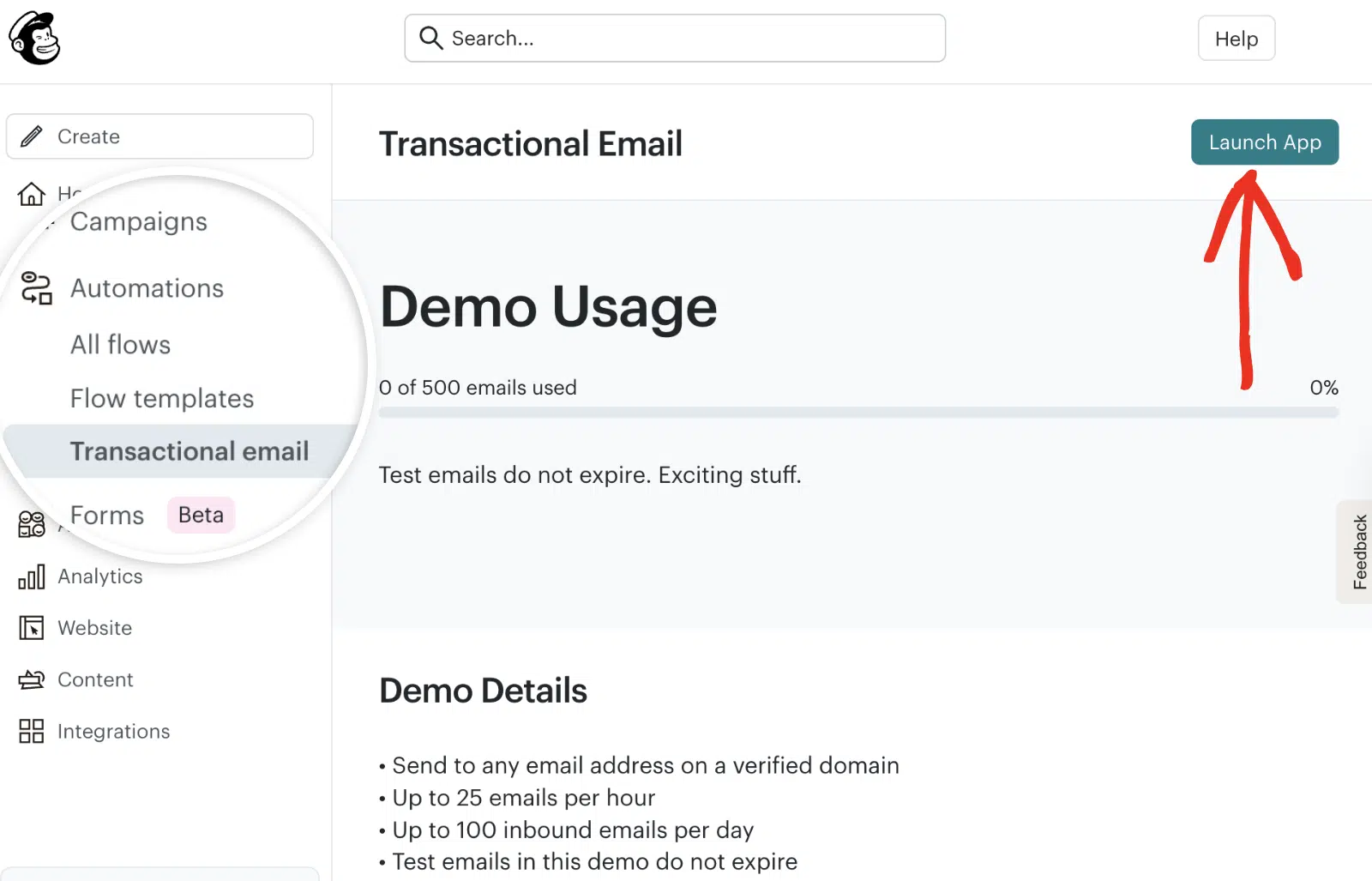 Mailchimp transactional email platform