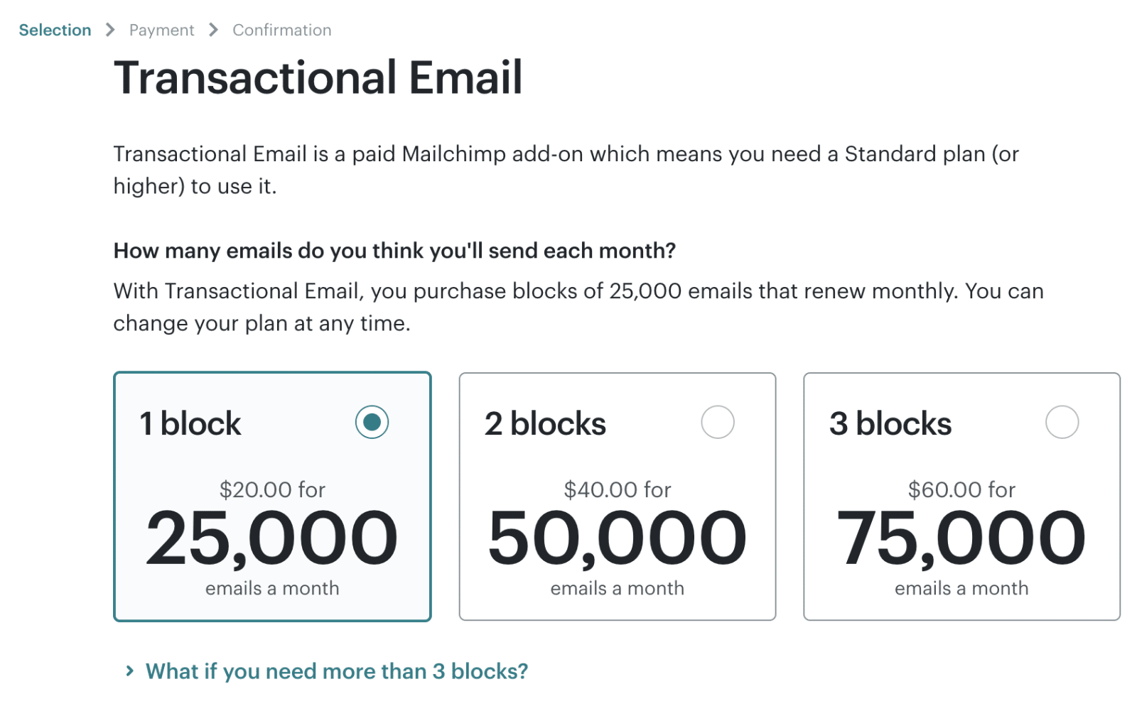 Registro de e-mail transacional do Mailchimp