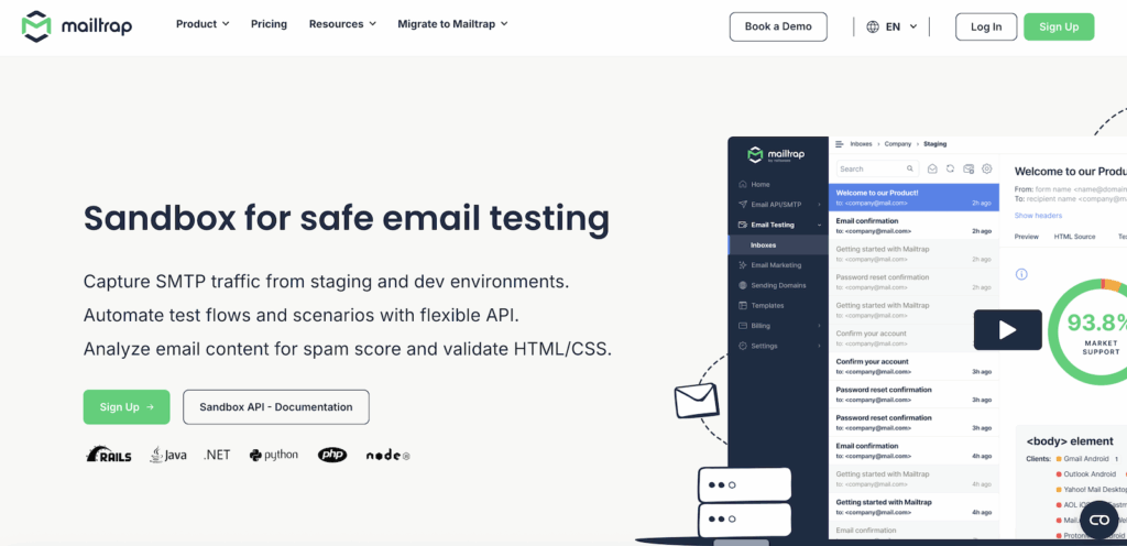 mailtrap - WP Mail SMTP メールトラップ