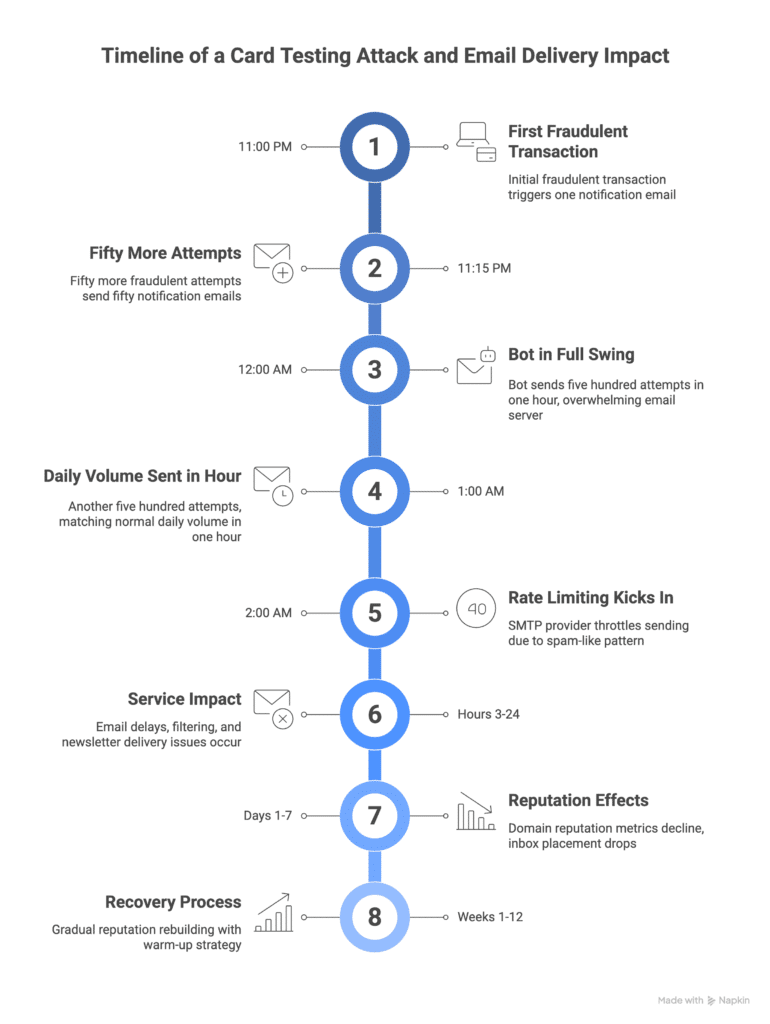 Zeitplan für den Angriff auf den Warenkorb