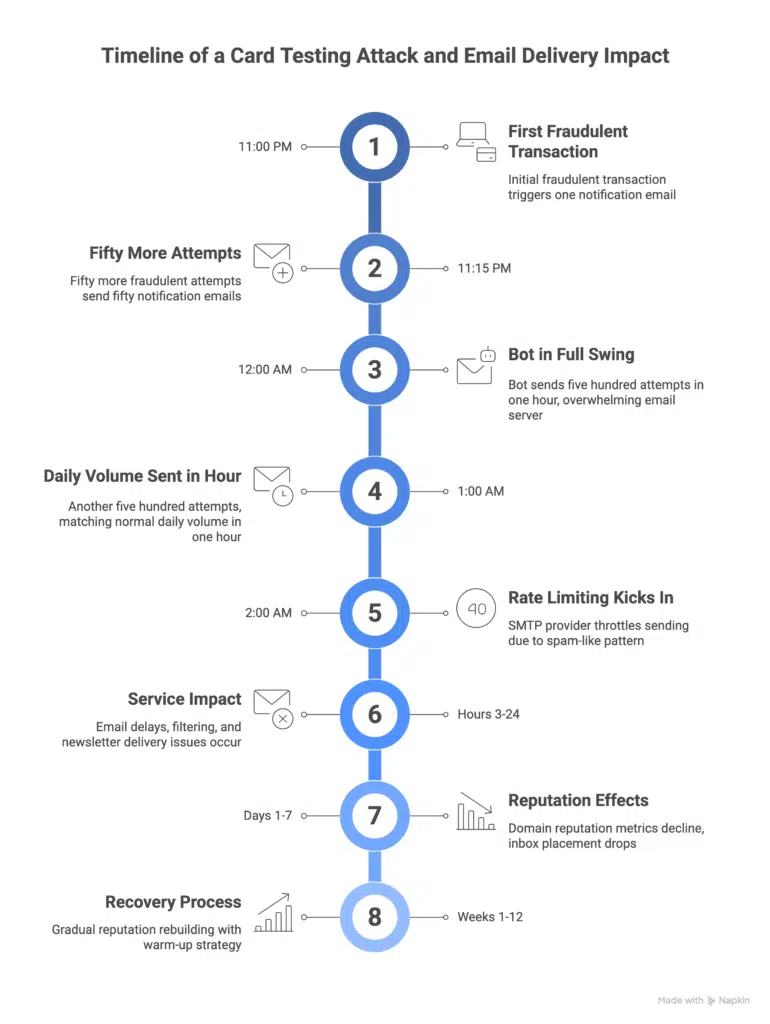 Cart testing attack timeline