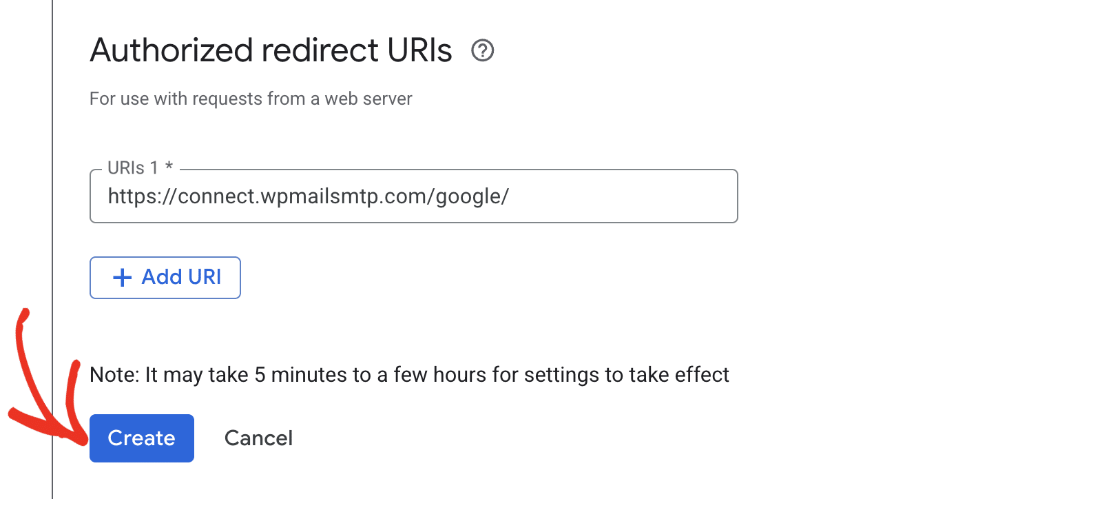 Clique no botão criar