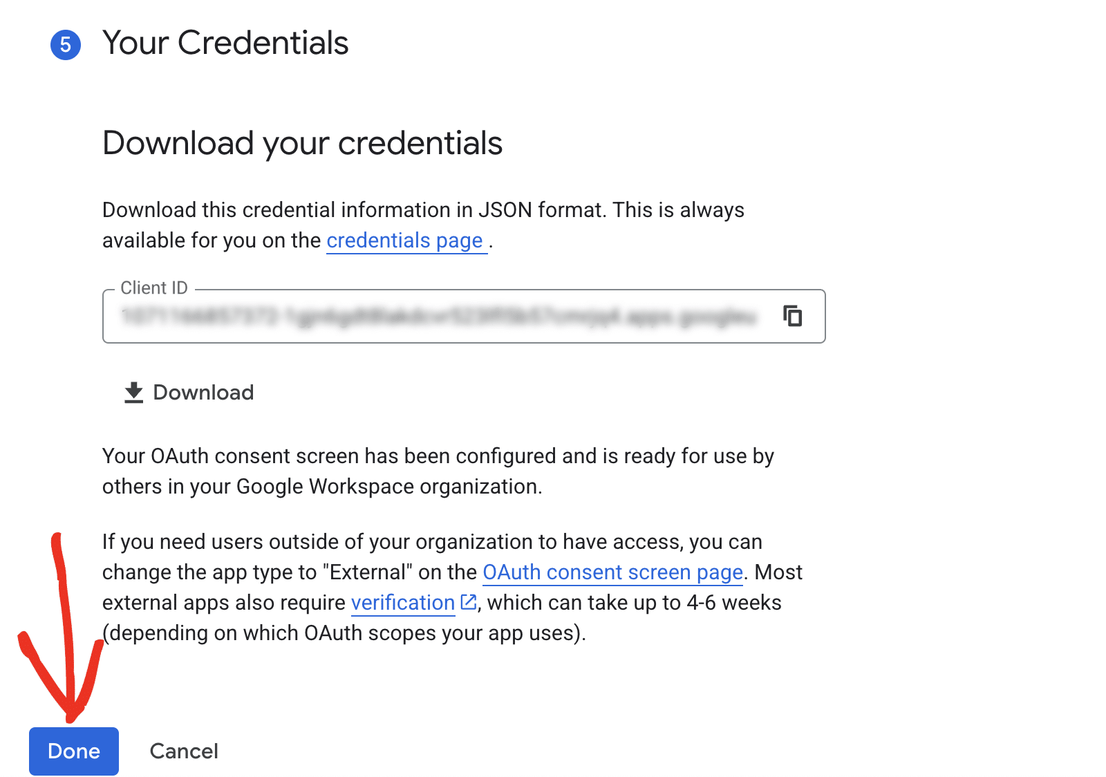 Clique no botão Concluído