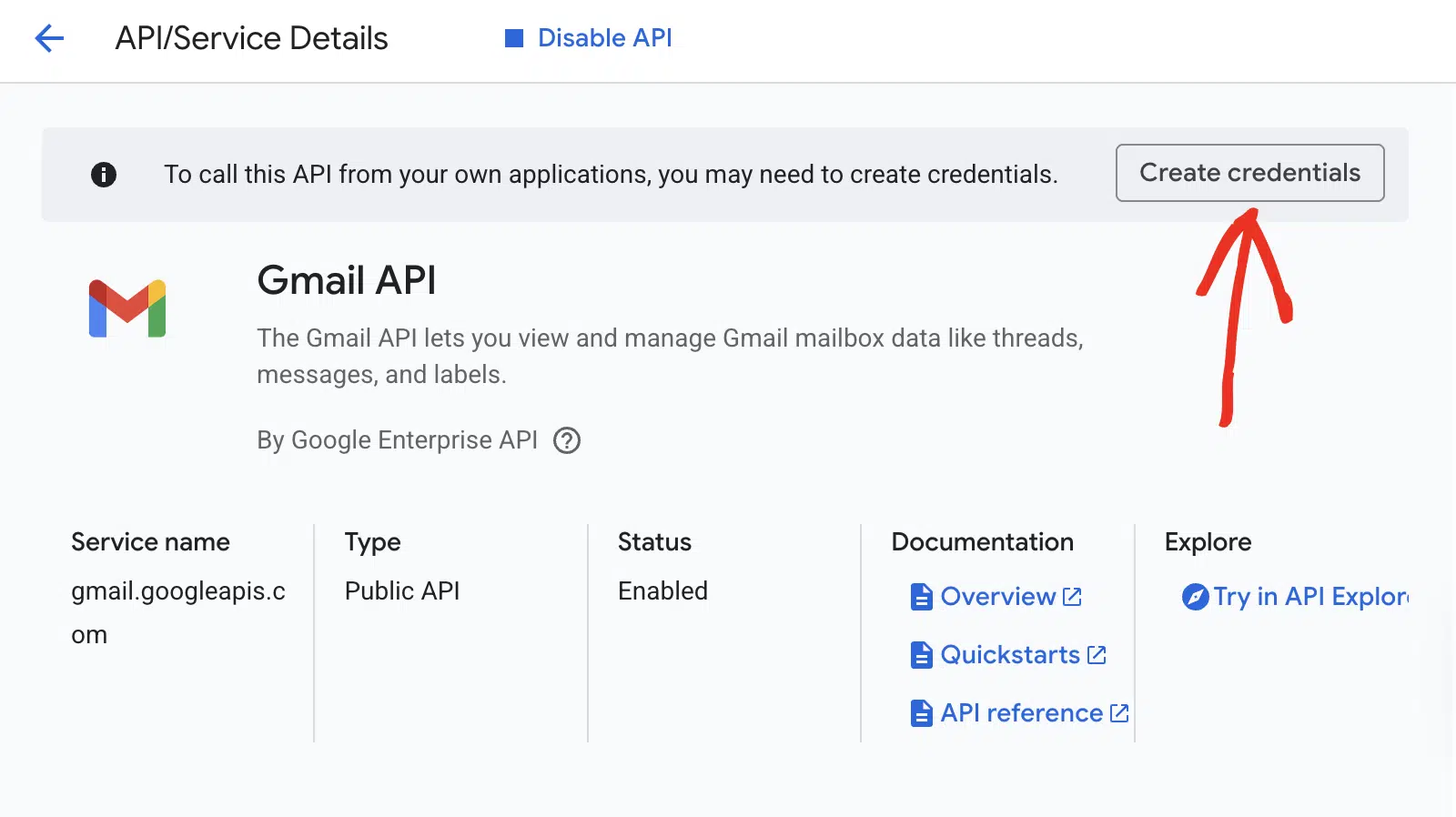 Creating credentials for the Gmail API Creating credentials for the Gmail API