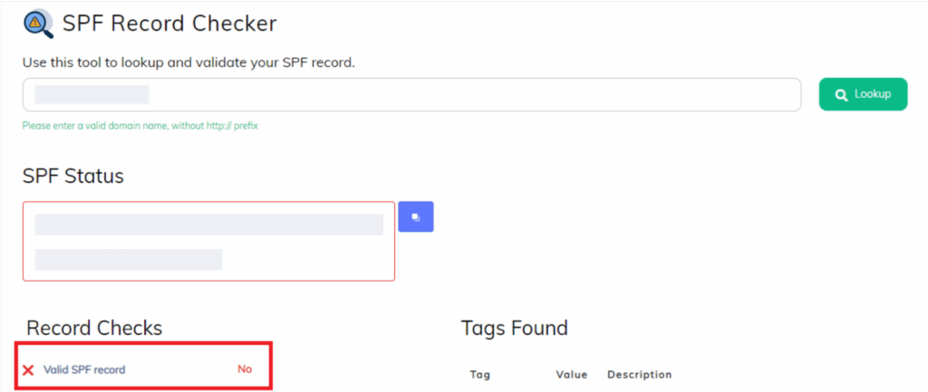 aucun enregistrement SPF valide
