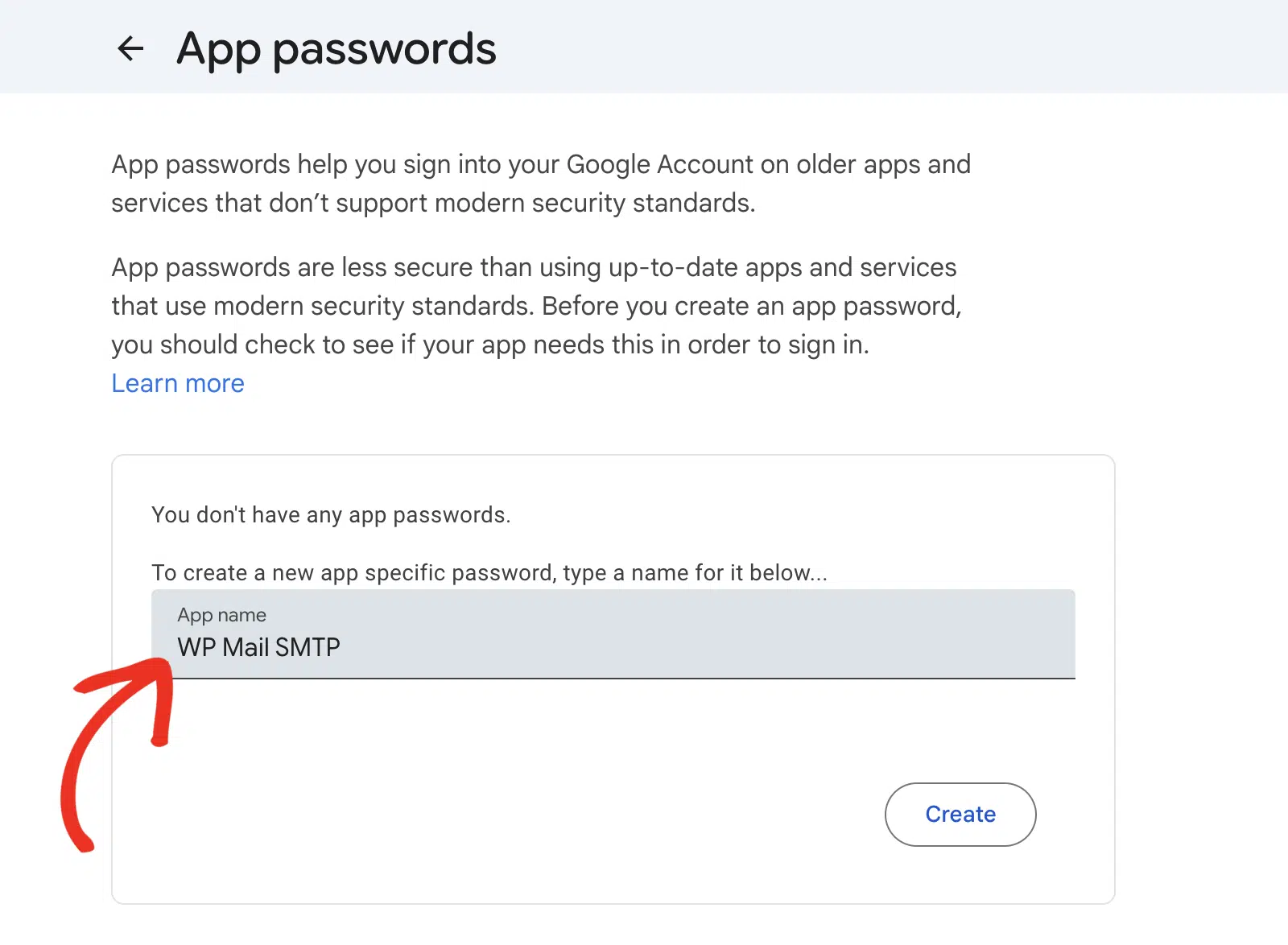 Click select app dropdown