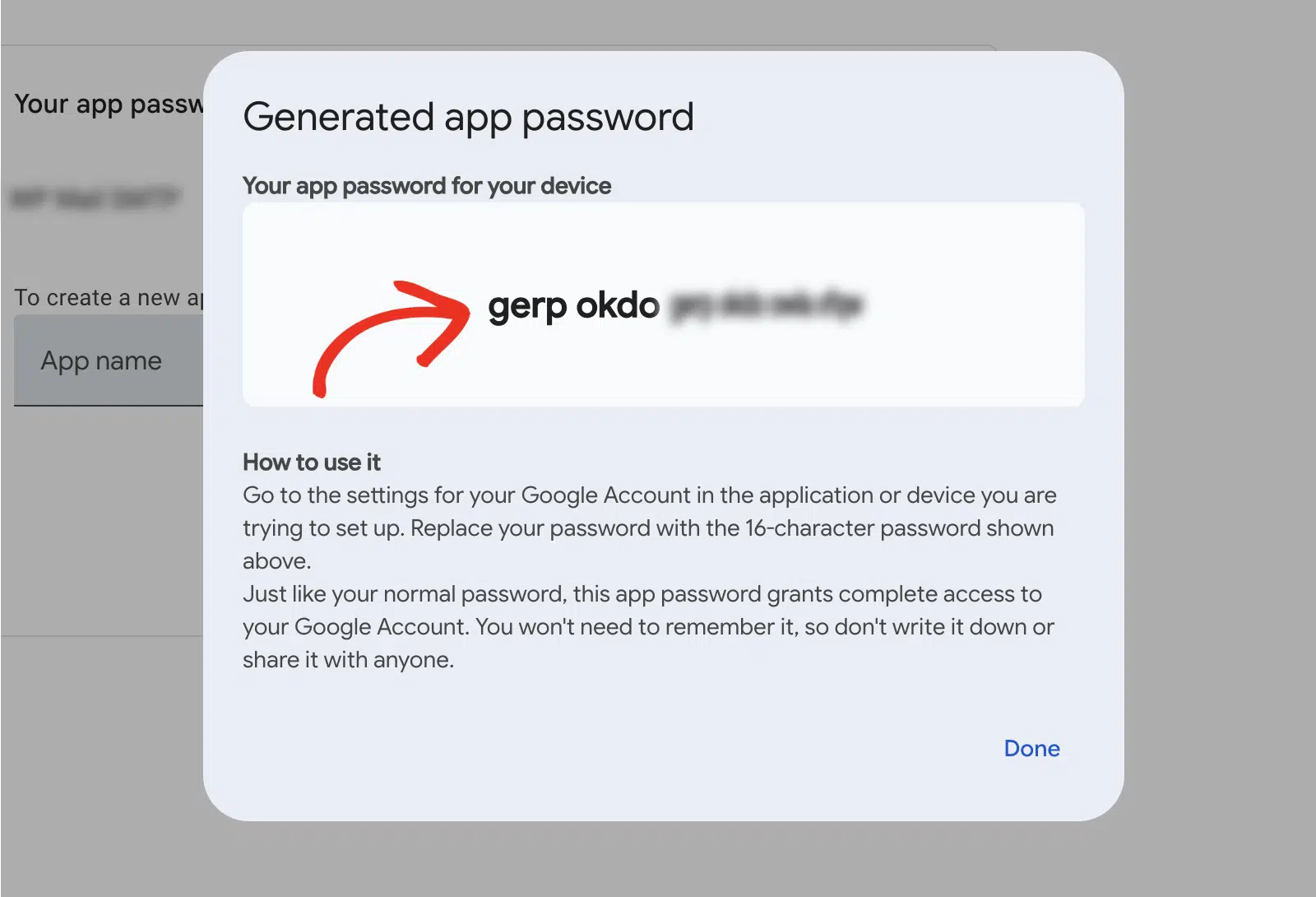 Generated-app-password
