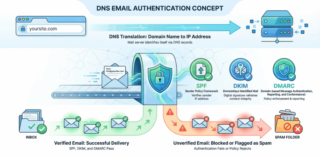 dns email authentication concept