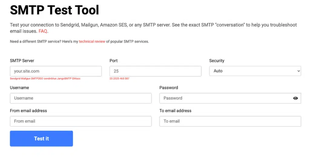 Outil de test SMTP en ligne