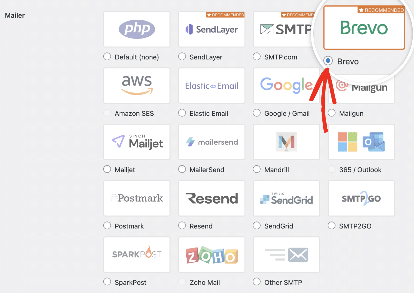 Brevo mailer