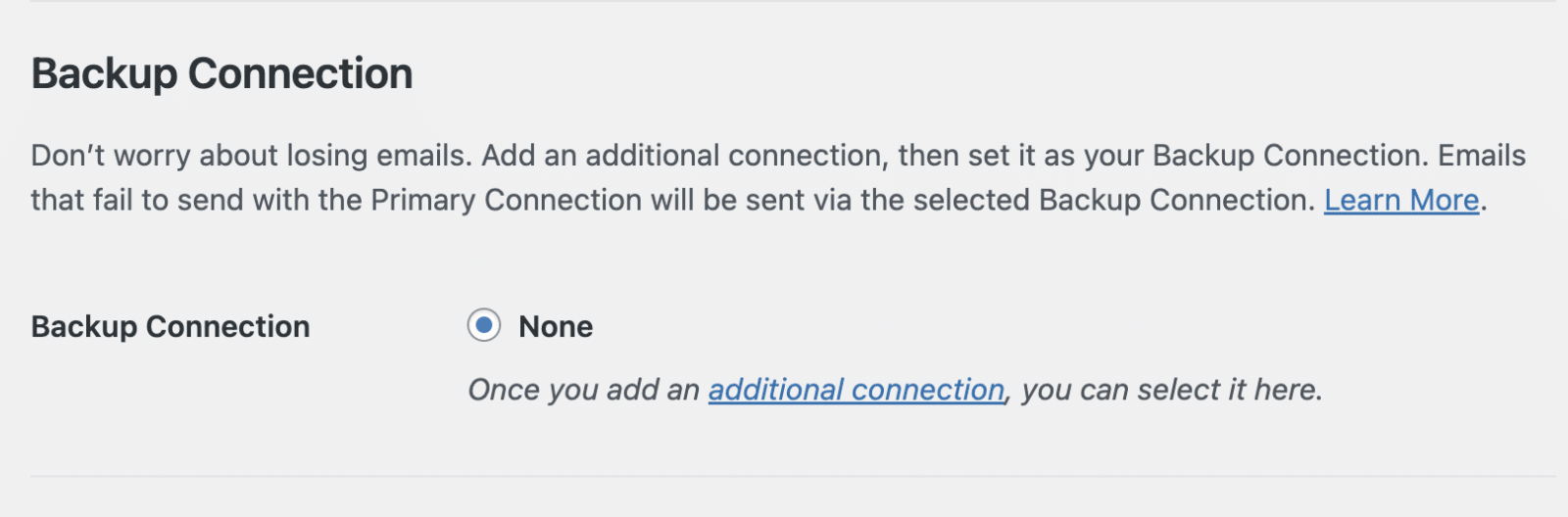 バックアップ接続設定