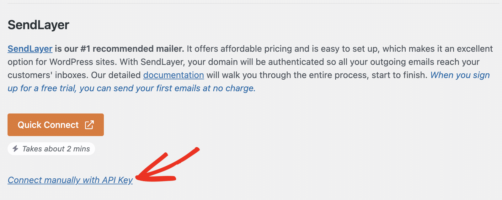 APIキーを使用して手動で接続する