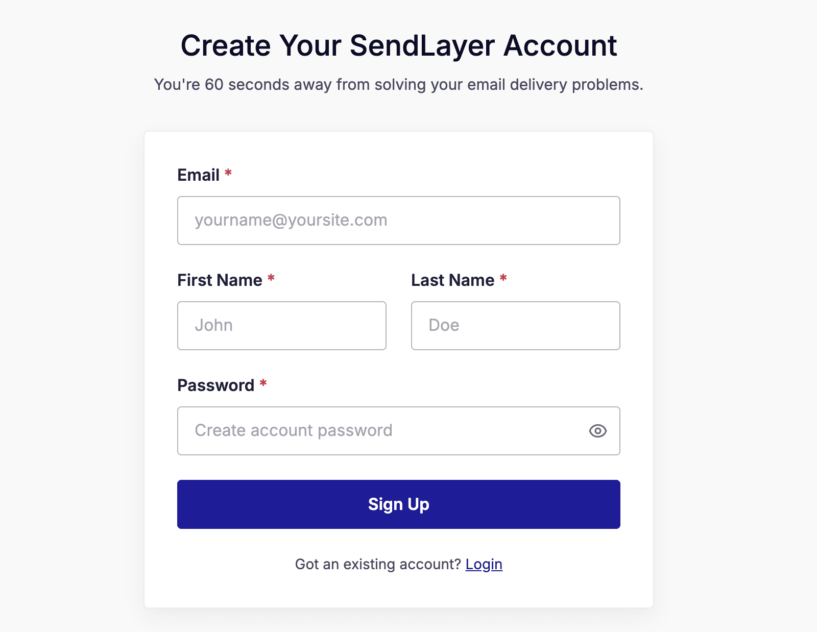 SendLayer を作成する