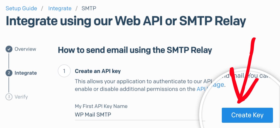 SendGrid で API キーを作成する