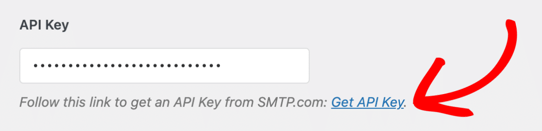 Füge den API-Schlüssel in das Feld „API-Schlüssel“ in WP Mail SMTP ein