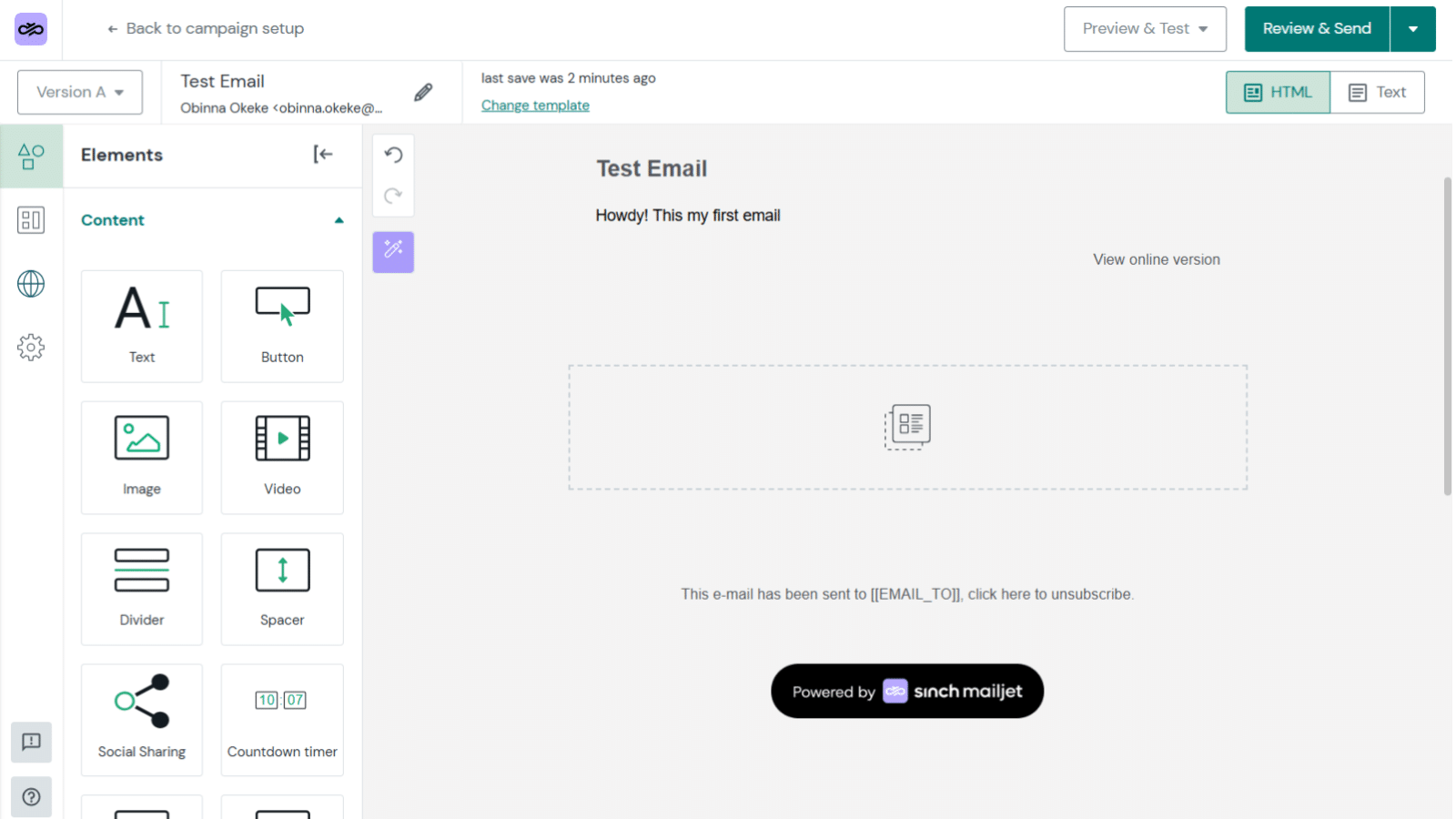 Mailjet Passport: generatore di modelli di email con funzione "trascina e rilascia"
