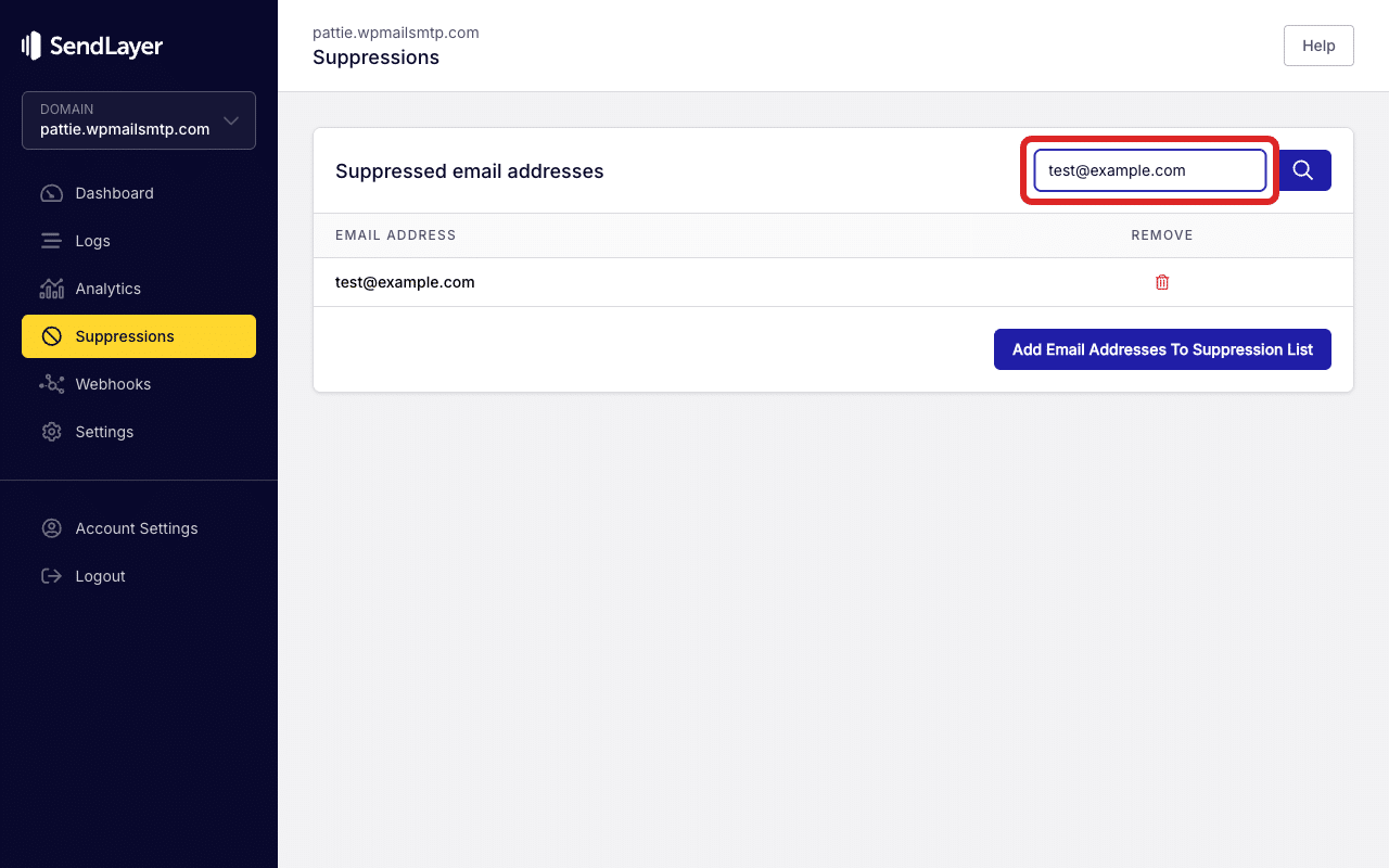 Pesquise o endereço de e-mail do destinatário