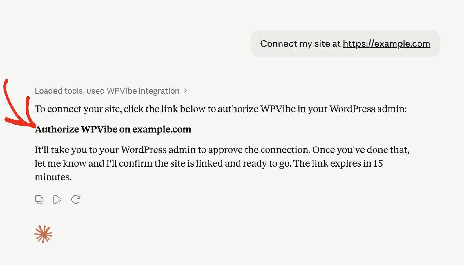 Click Authorization link in Claude