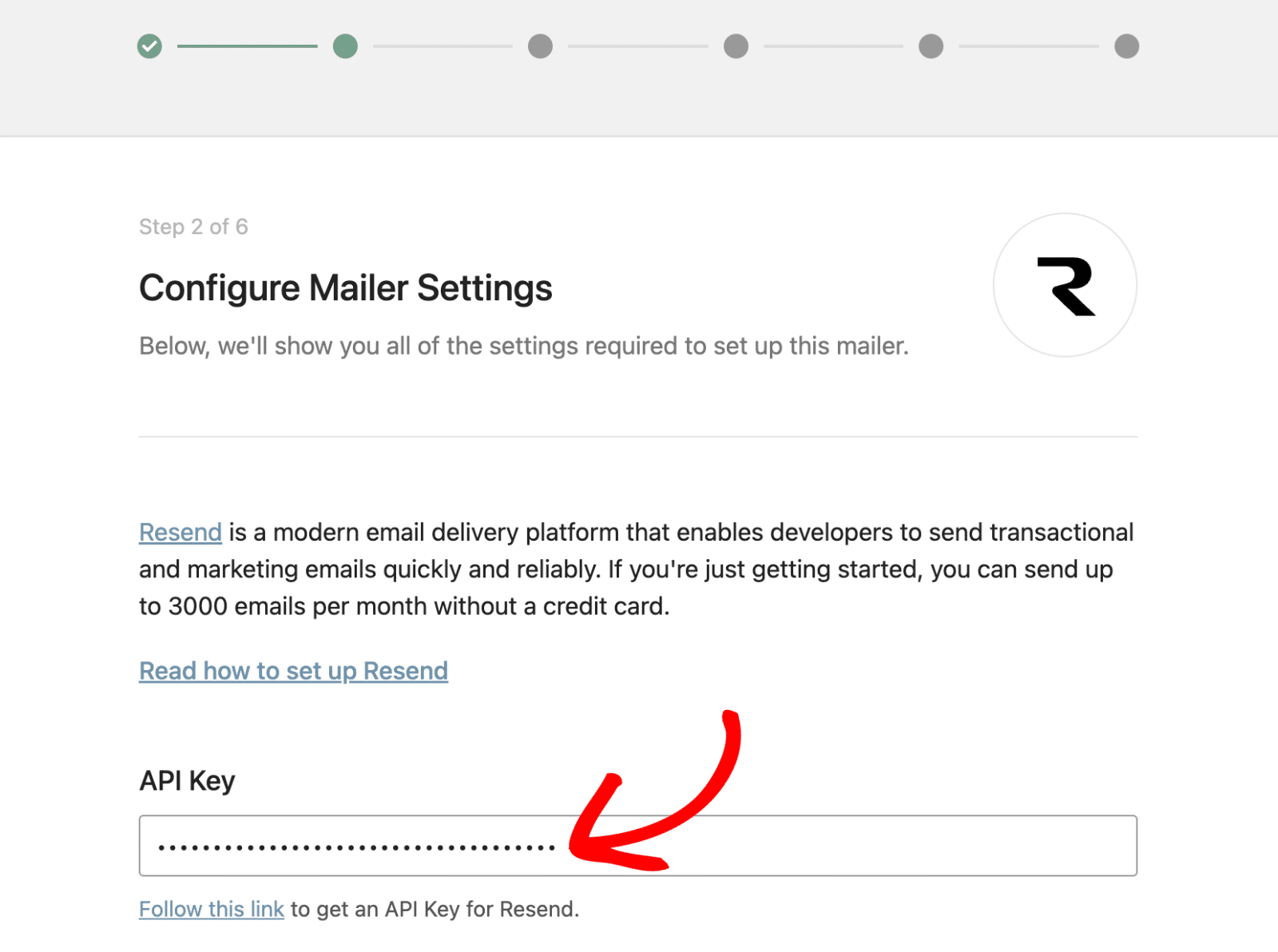 Paste your Resend API key into WP Mail SMTP