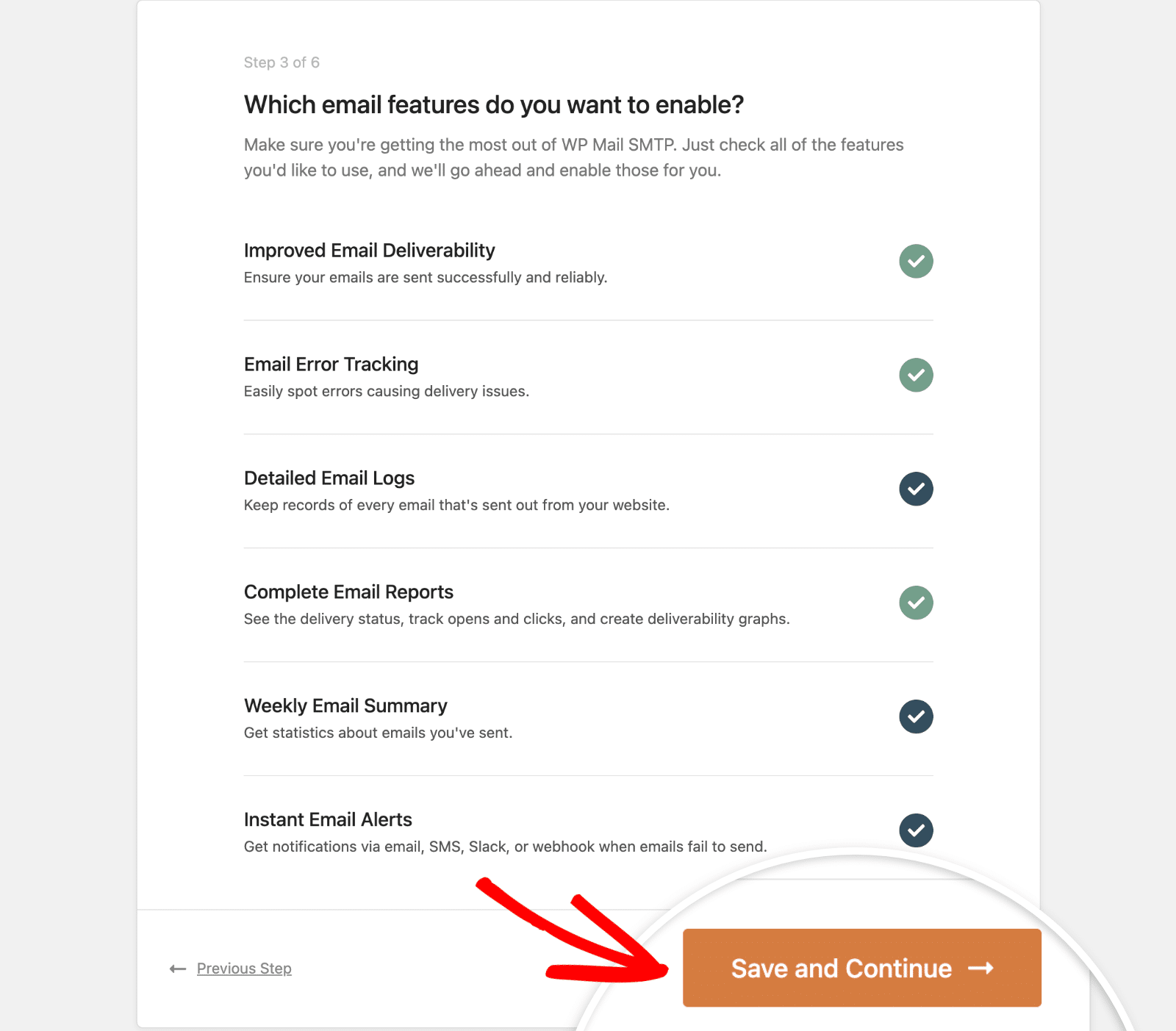 Enable email features in the Setup Wizard