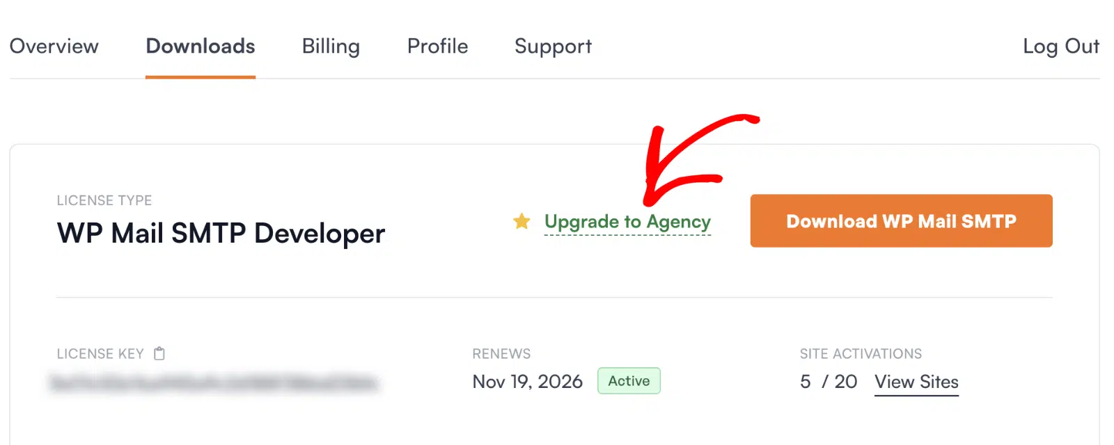 WPForms Elite upgrade link